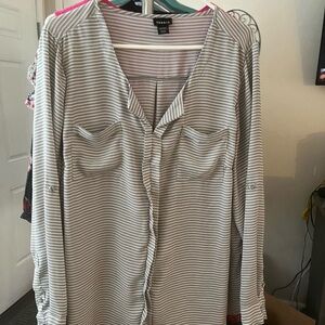 TORRID 2 STRIPED BLOUSE